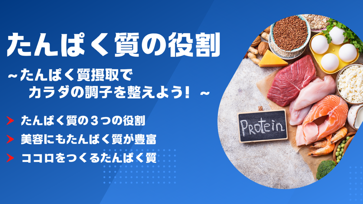 たんぱく質の役割とは？たんぱく質摂取でカラダの調子を整えよう！